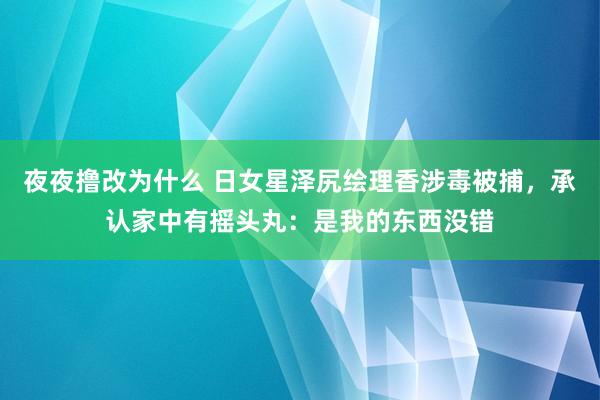 夜夜撸改为什么 日女星泽尻绘理香涉毒被捕，承认家中有摇头丸：是我的东西没错