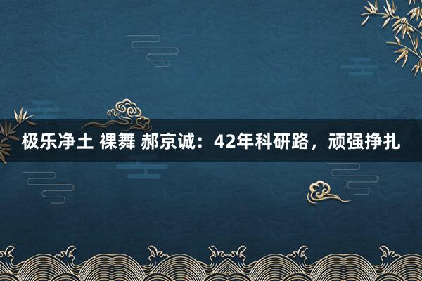 极乐净土 裸舞 郝京诚：42年科研路，顽强挣扎